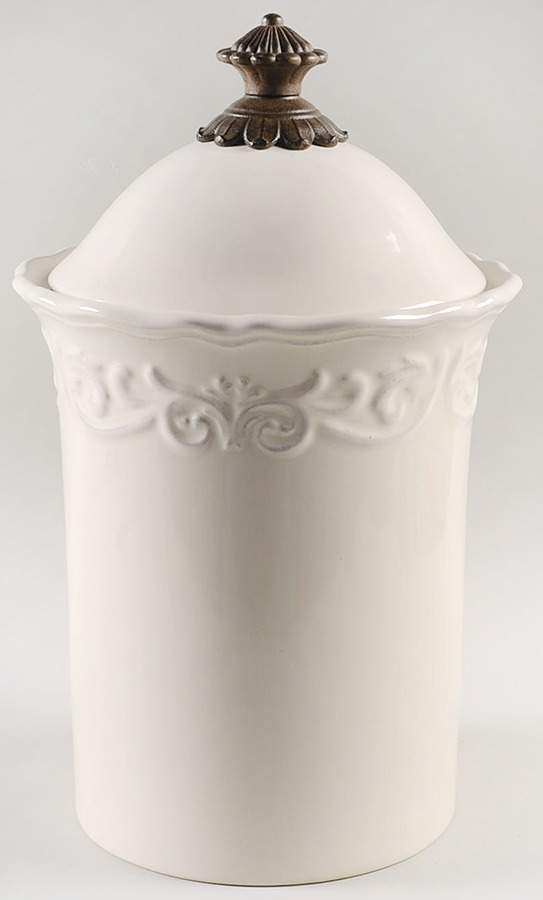 Corvella Ivory Medium Canister & Lid No Metal Stand by JCPenney-1