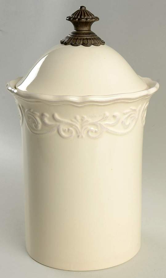 Corvella Ivory Large Canister & Lid, No Metal Stand by JCPenney-1