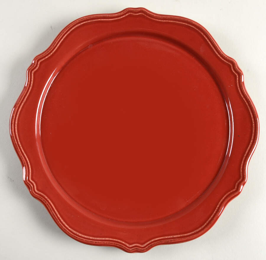 Corvella Red Cake Plate No Glass Dome by JCPenney-1