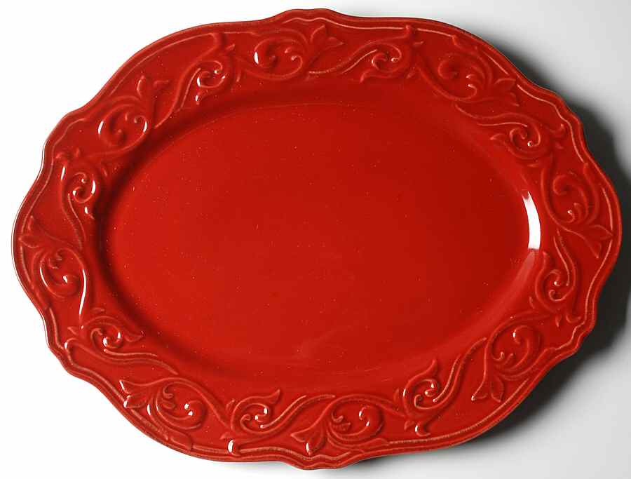 Corvella Red 18" Oval Serving Platter by JCPenney-1