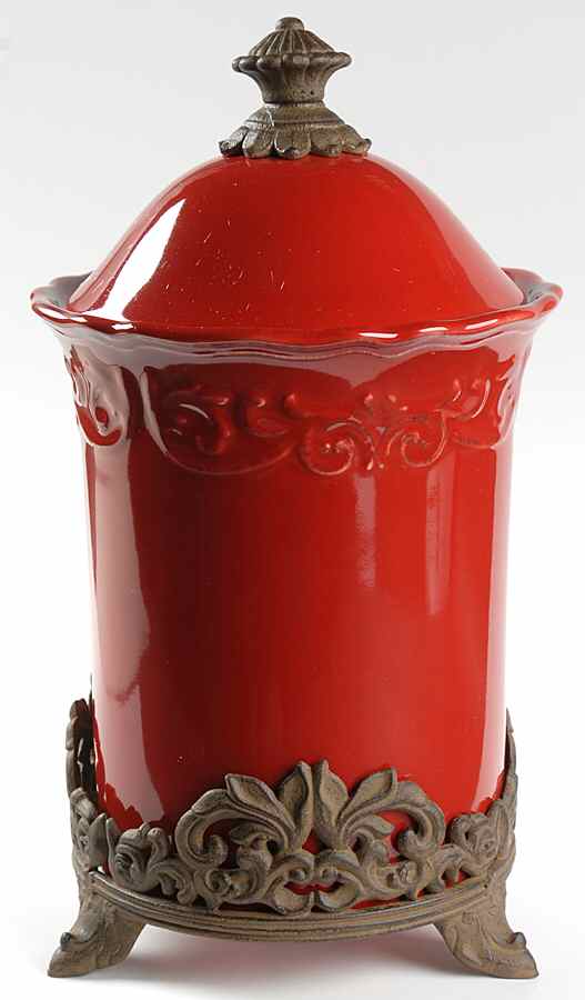 Corvella Red Lg Canister w/Mtl Stand (Stand Fits All Canisters) by JCPenney-1