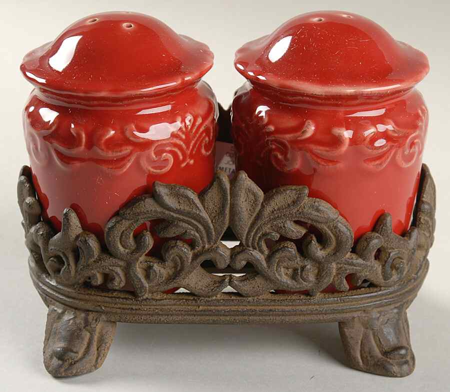 Corvella Red Salt & Pepper w/Metal Stand by JCPenney-1