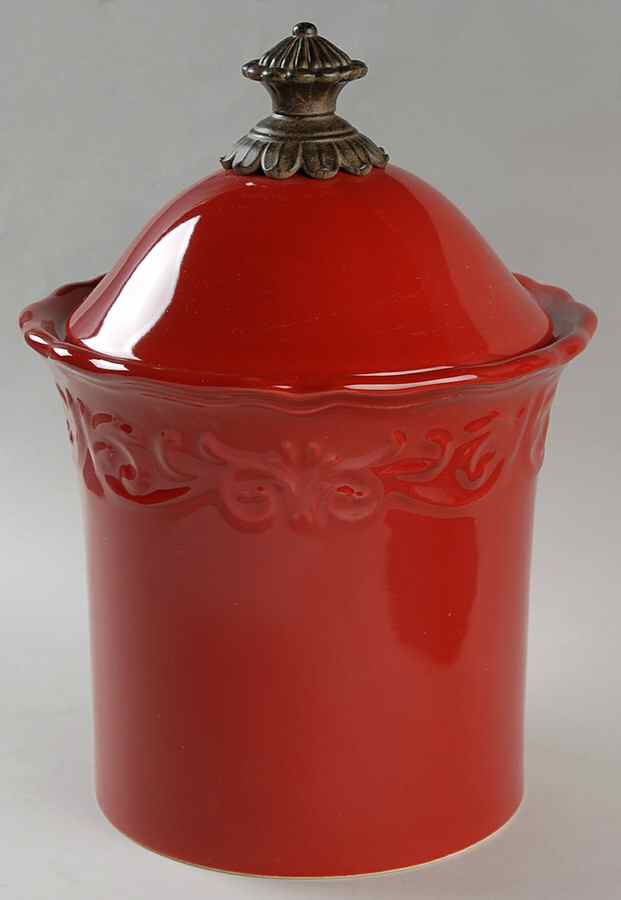 Corvella Red Small Canister & Lid No Metal Stand by JCPenney-1