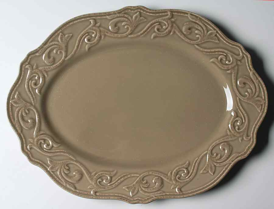 Corvella Taupe 18" Oval Serving Platter by JCPenney-1