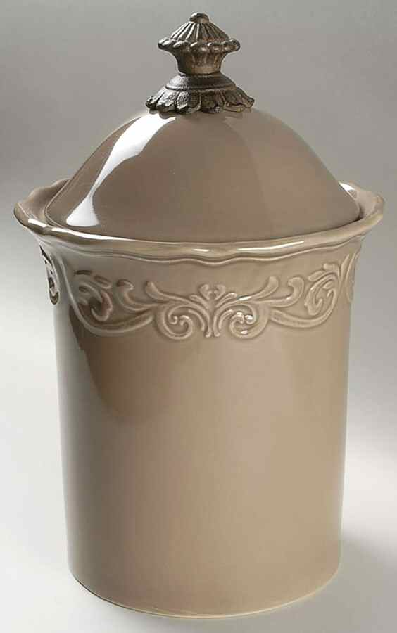 Corvella Taupe Medium Canister & Lid No Metal Stand by JCPenney-1