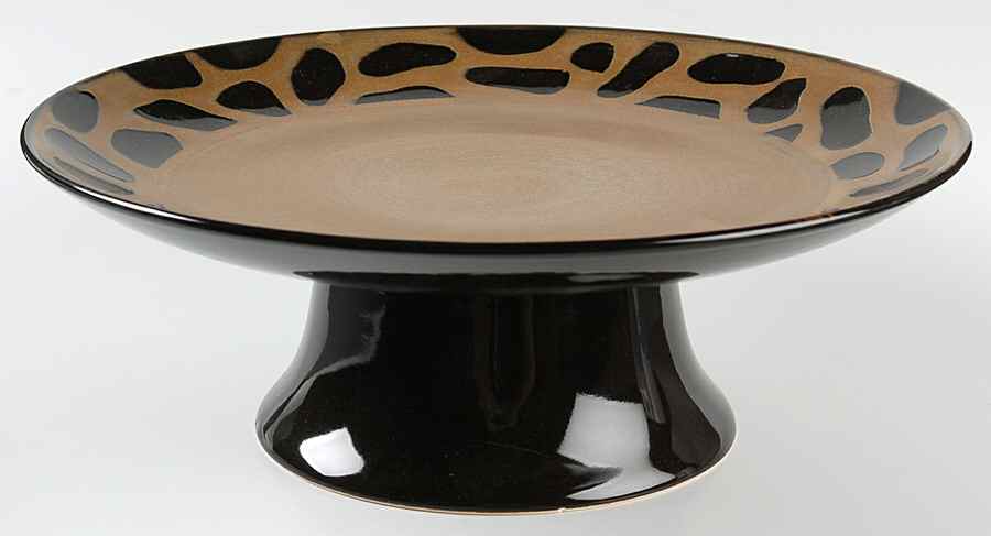Cheetah 11" Diameter Pedestal Cake Stand by Joseph Abboud-1
