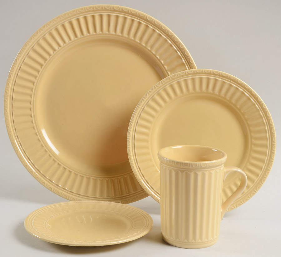 Italiana Light Yellow 4 Piece Place Setting by JCPenney-1