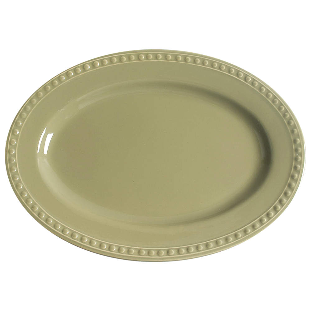 Pearl Dark Green 12" Oval Serving Platter by JCPenney-1