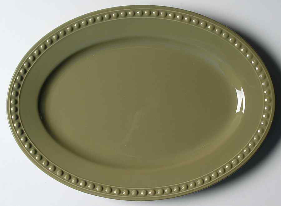 Pearl Dark Green 14" Oval Serving Platter by JCPenney-1