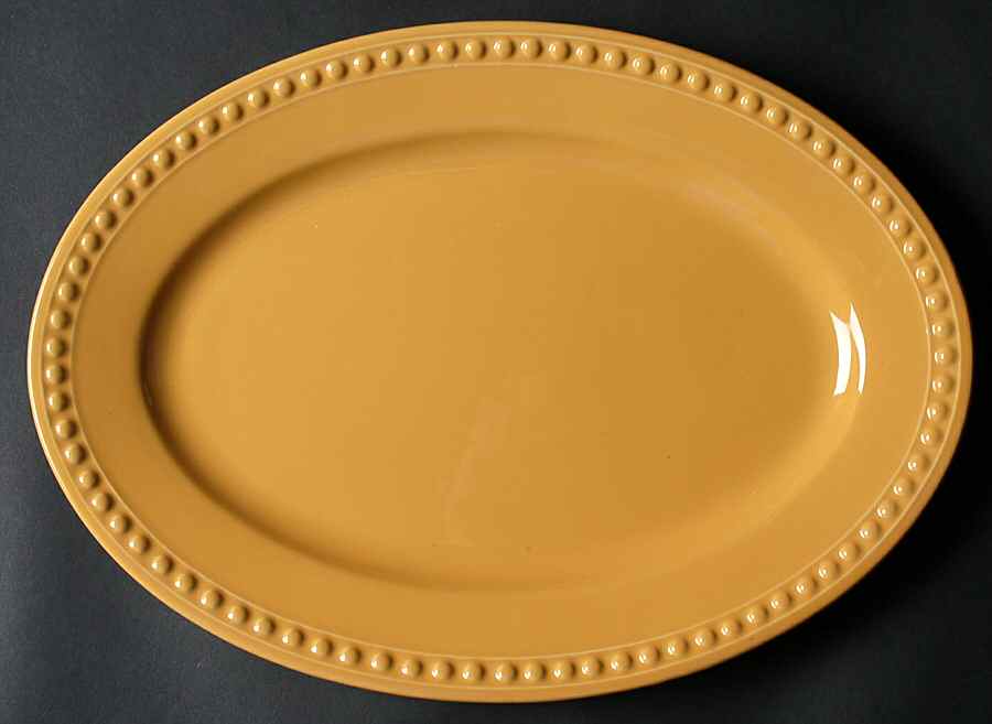 Pearl Dark Yellow 14" Oval Serving Platter by JCPenney-1