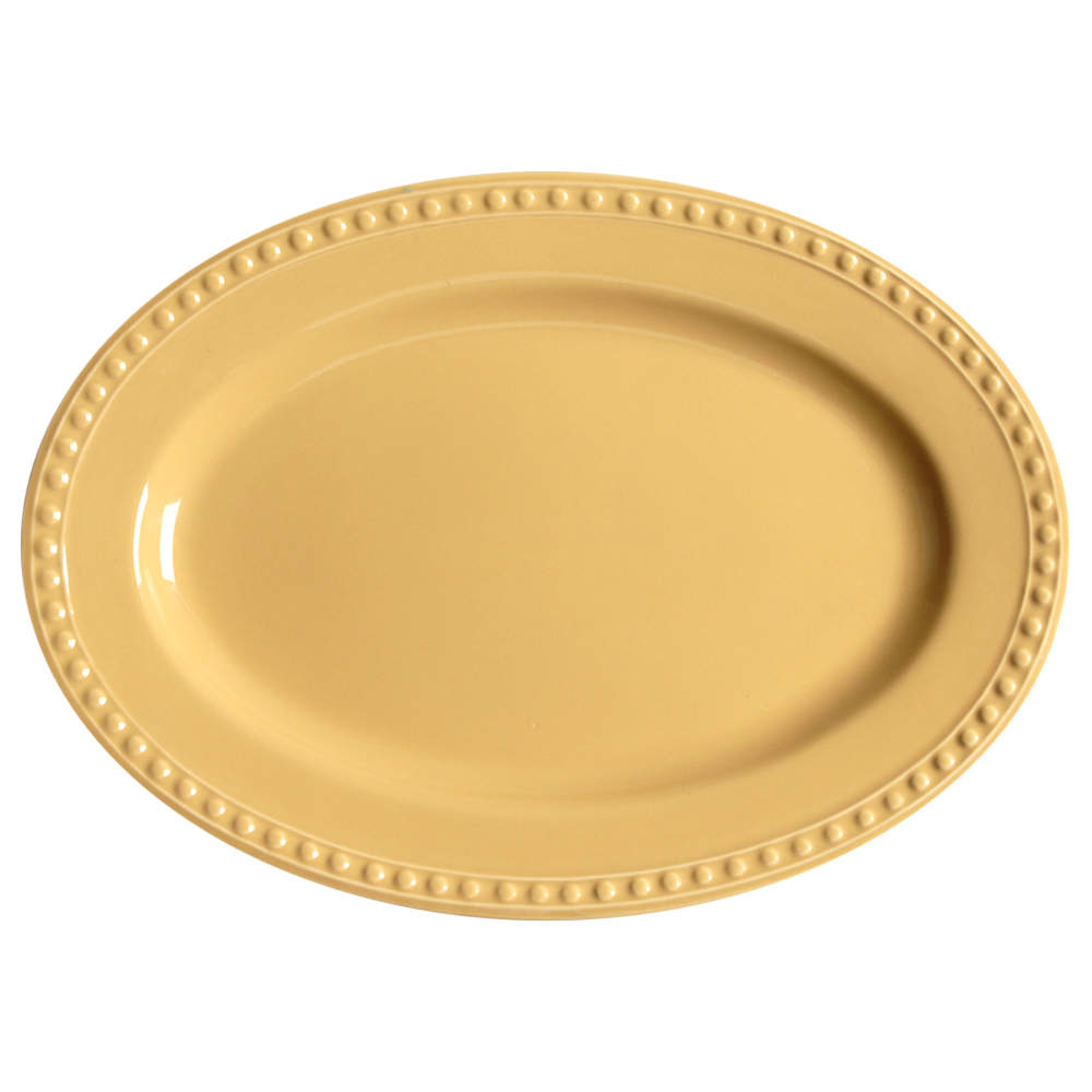 Pearl Light Yellow 12" Oval Serving Platter by JCPenney-1