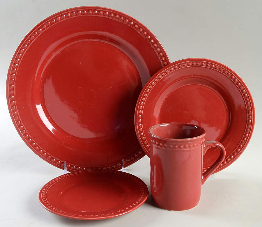 Pearl Red 4 Piece Place Setting by JCPenney-1