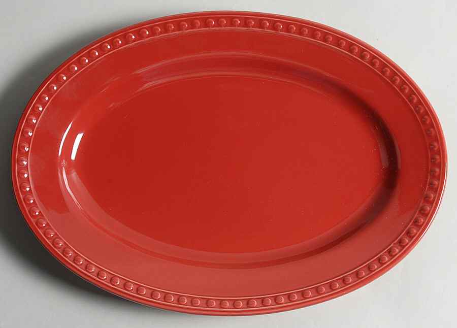 Pearl Red 12" Oval Serving Platter by JCPenney-1