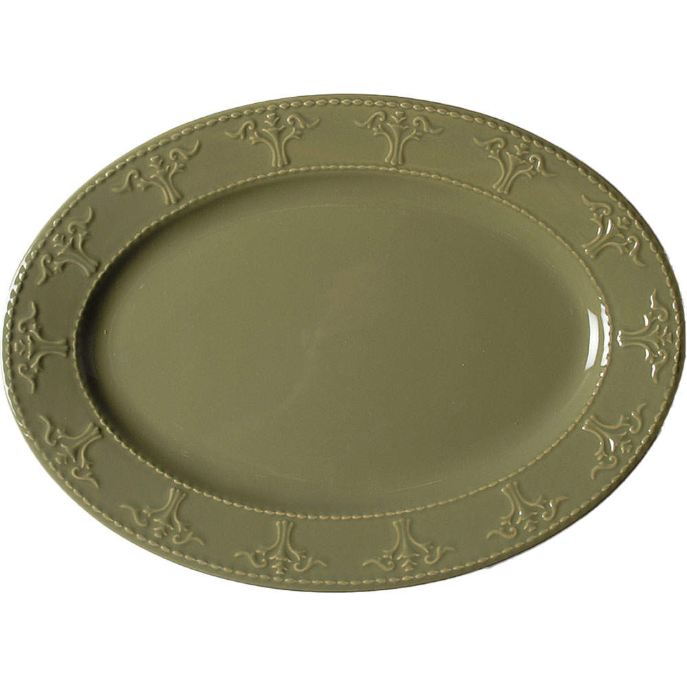 Athena Dark Green 14" Oval Serving Platter by JCPenney-1