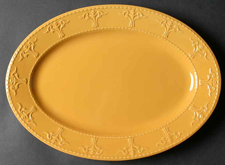 Athena Dark Yellow 14" Oval Serving Platter by JCPenney-1