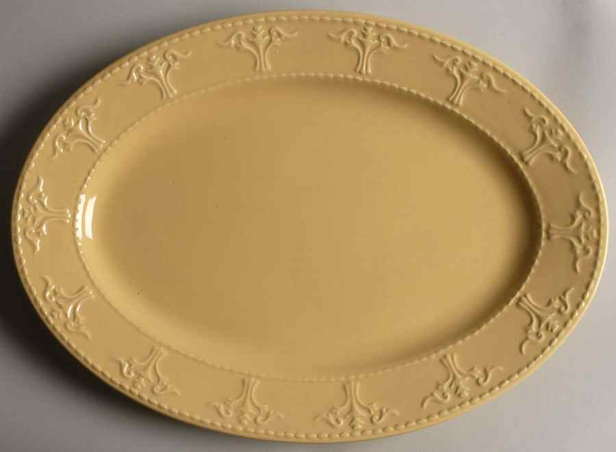 Athena Light Yellow 14" Oval Serving Platter by JCPenney-1