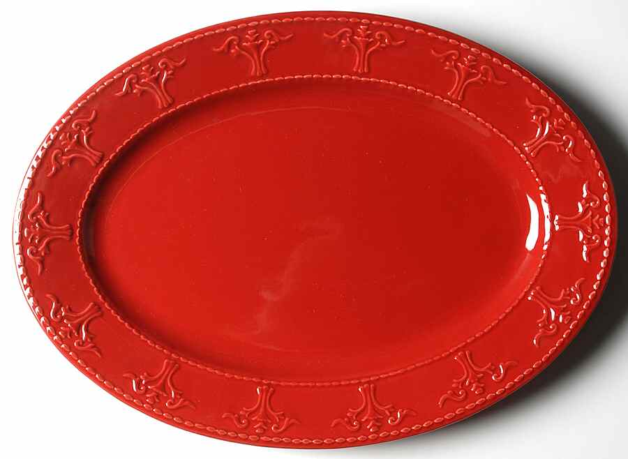 Athena Red 14" Oval Serving Platter by JCPenney-1