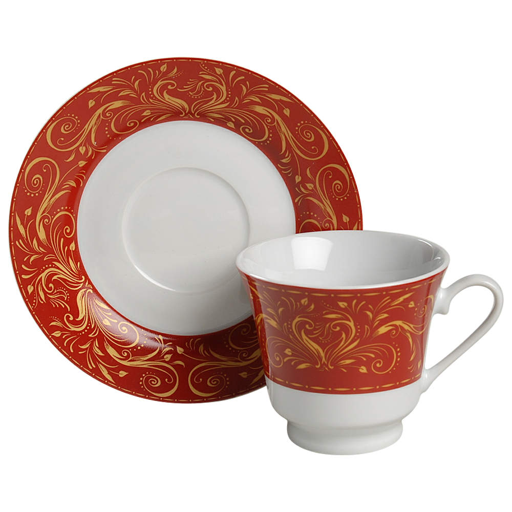 Montalira Red Footed Cup & Saucer Set by JCPenney-1