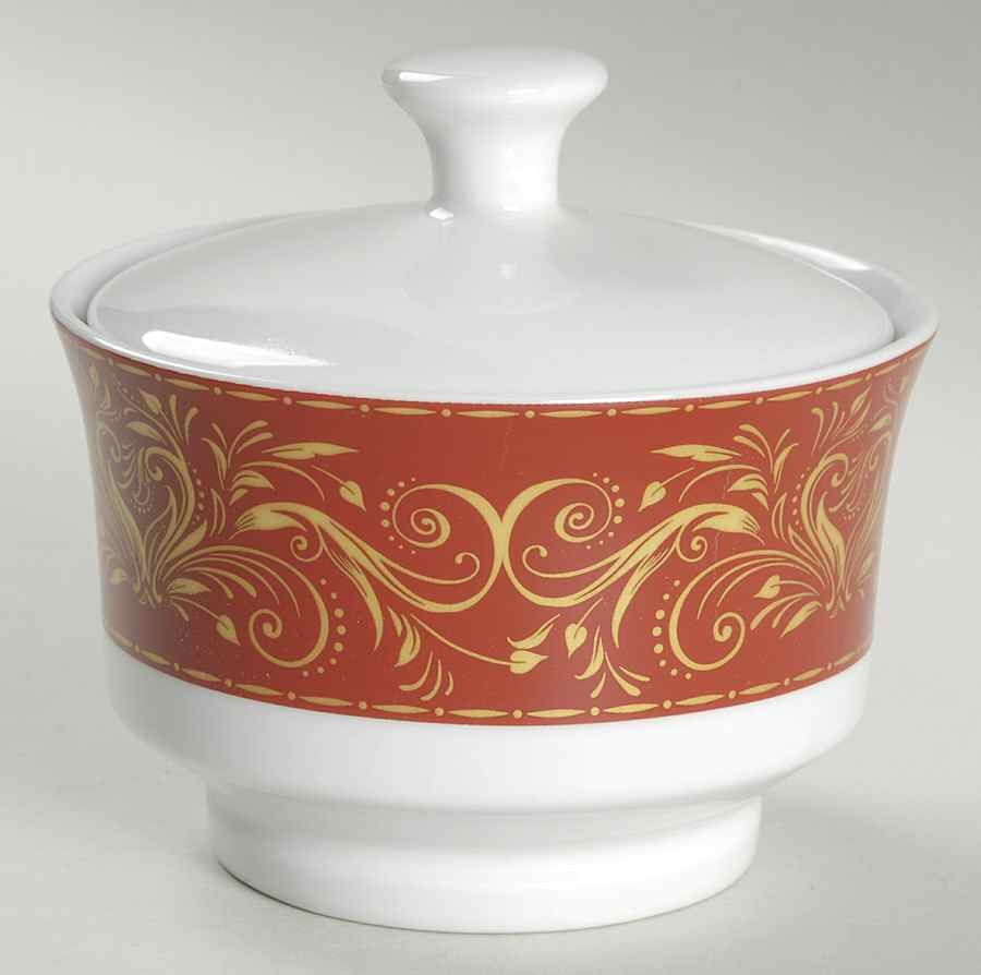 Montalira Red Sugar Bowl & Lid by JCPenney-1