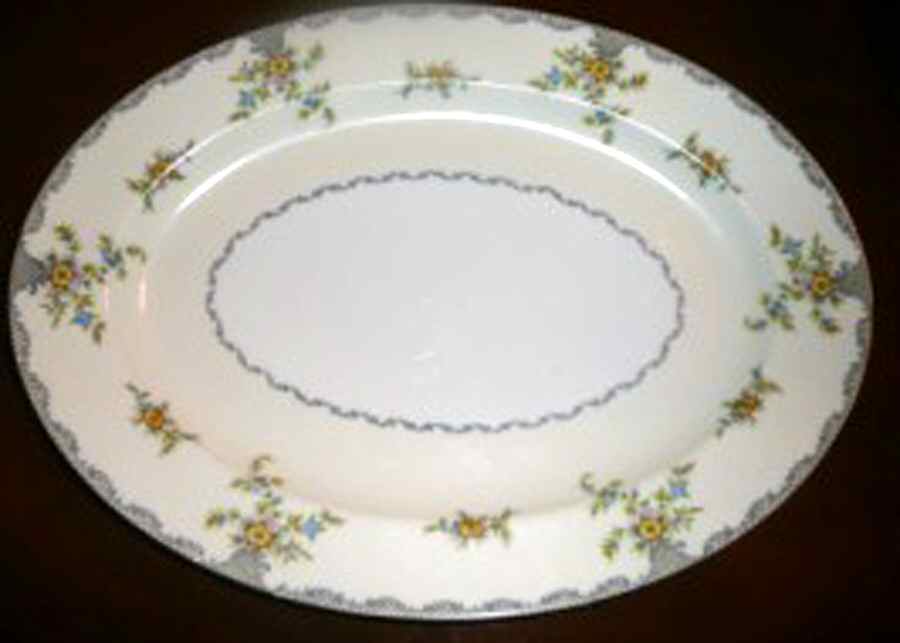 Doreen 14" Oval Serving Platter by Japan-1