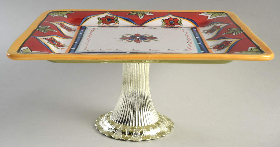 Dionisa Cake Stand with 4"-5" Metal Pedestal  Hc by JCPenney-1