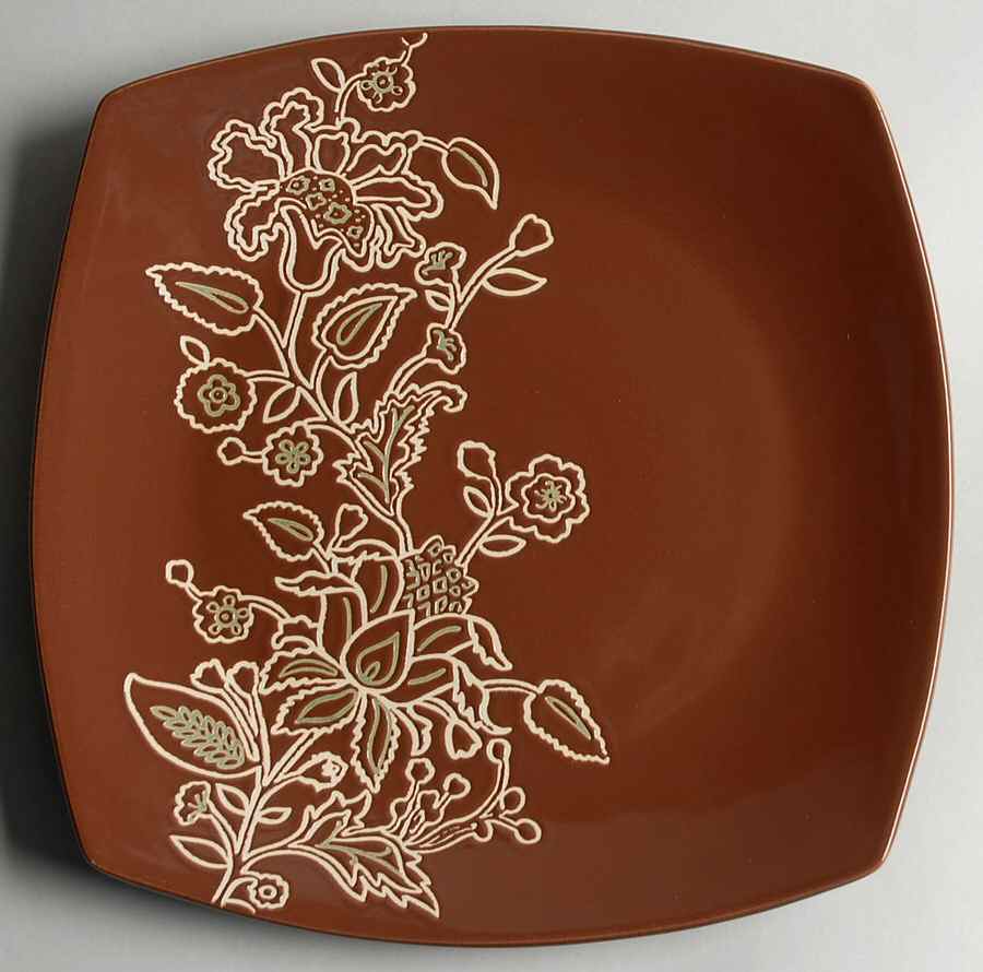 Global Floral Square Dinner Plate by Jaclyn Smith-1