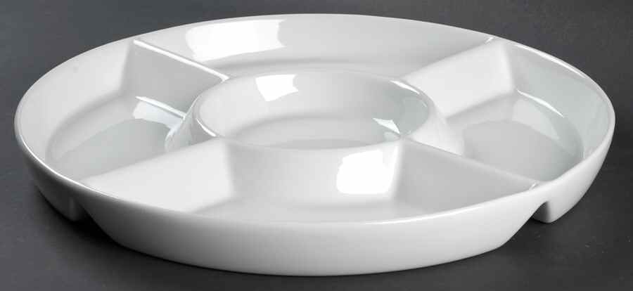 White Dinnerware Collection (Accessories) 1 Pc Round Chip and Dip (5 Section) by JCPenney-1