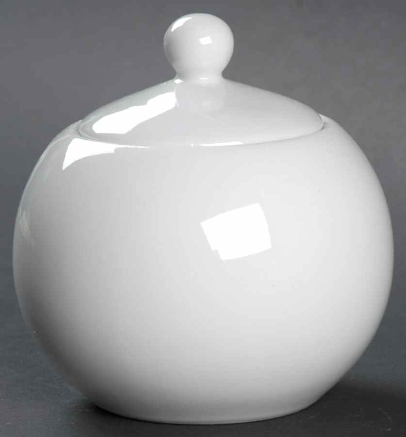 White Dinnerware Collection (Accessories) Sugar Bowl & Lid by JCPenney-1