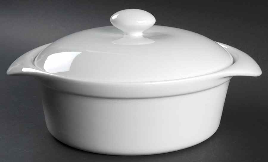 White Dinnerware Collection (Accessories) 2 Qt Round Covered Casserole by JCPenney-1