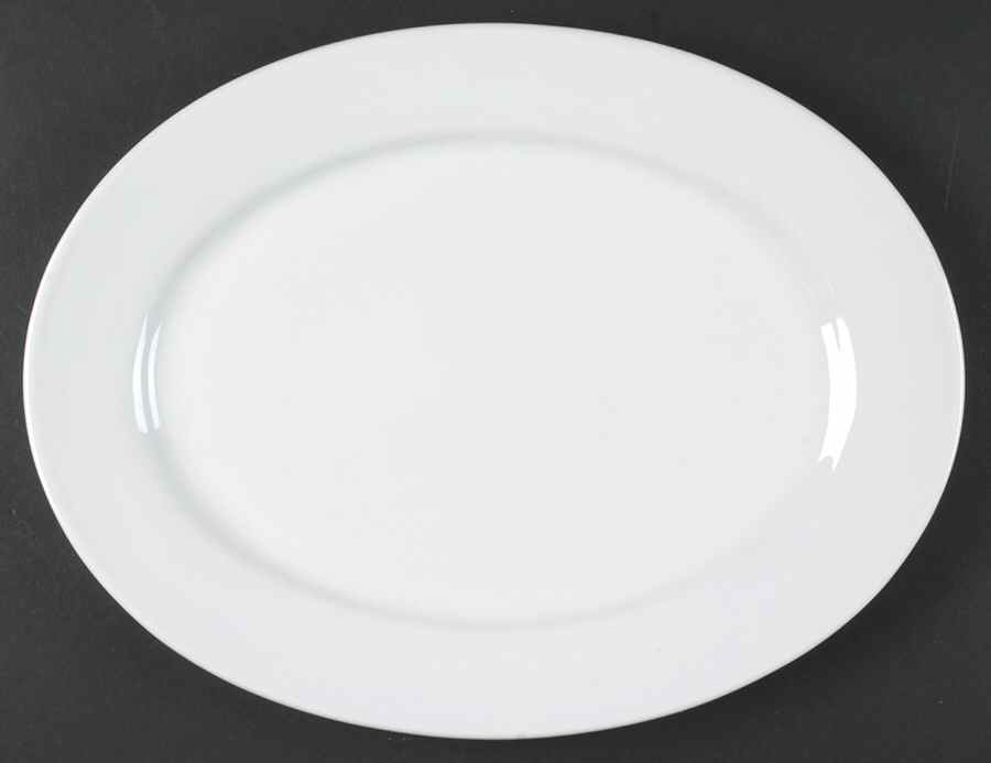 White Dinnerware Collection (Accessories) 14" Oval Serving Platter by JCPenney-1
