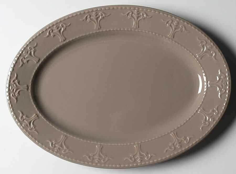 Athena Taupe 14" Oval Serving Platter by JCPenney-1