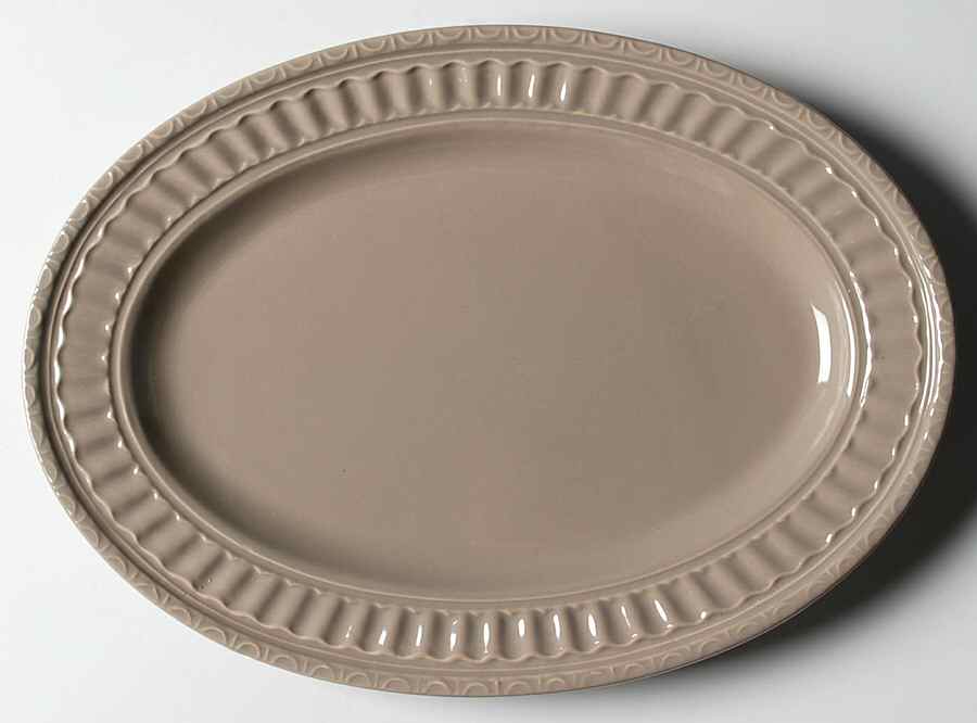 Italiana Taupe 12" Oval Serving Platter by JCPenney-1