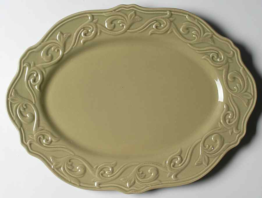 Corvella Light Green 18" Oval Serving Platter by JCPenney-1