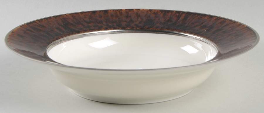 Tortoise (Platinum Trim) Rim Soup Bowl by Jaune de Chrome-1
