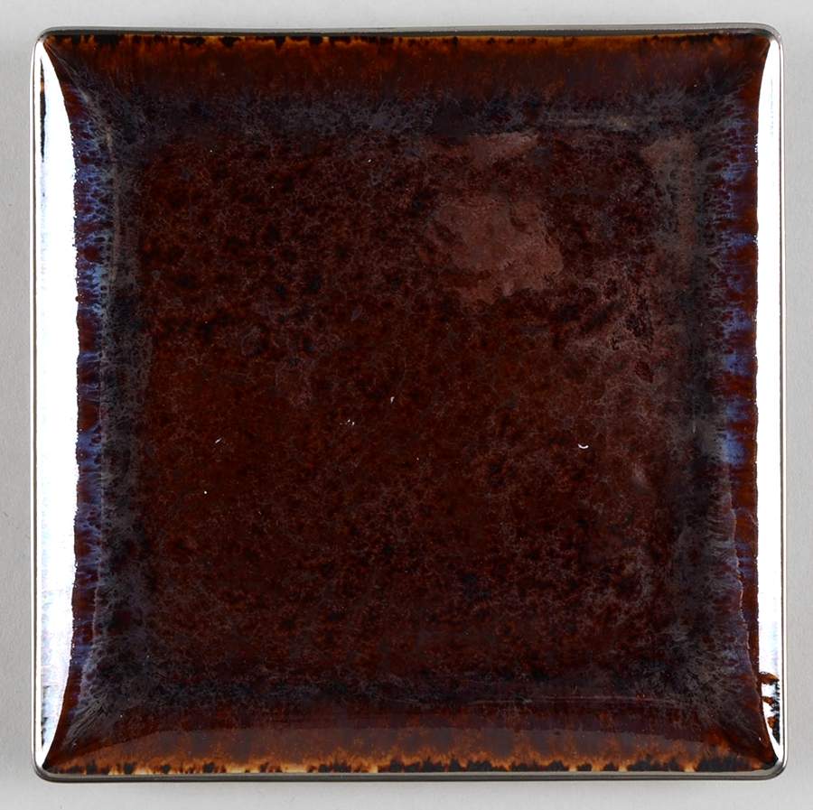 Tortoise (Platinum Trim) Square Dessert Plate by Jaune de Chrome-1