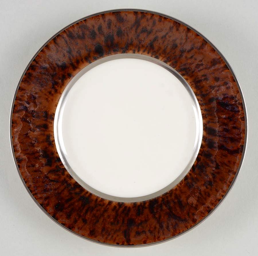 Tortoise (Platinum Trim) Bread & Butter Plate by Jaune de Chrome-1