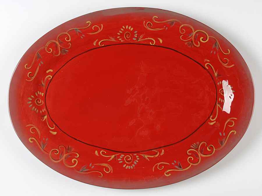 Belletto Red 17" Oval Serving Platter by JCPenney-1