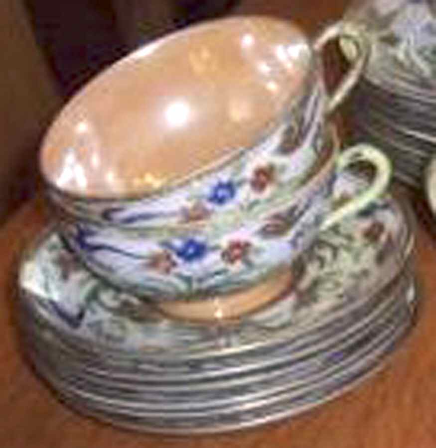 JAP940 Footed Cup & Saucer Set by Japan-1