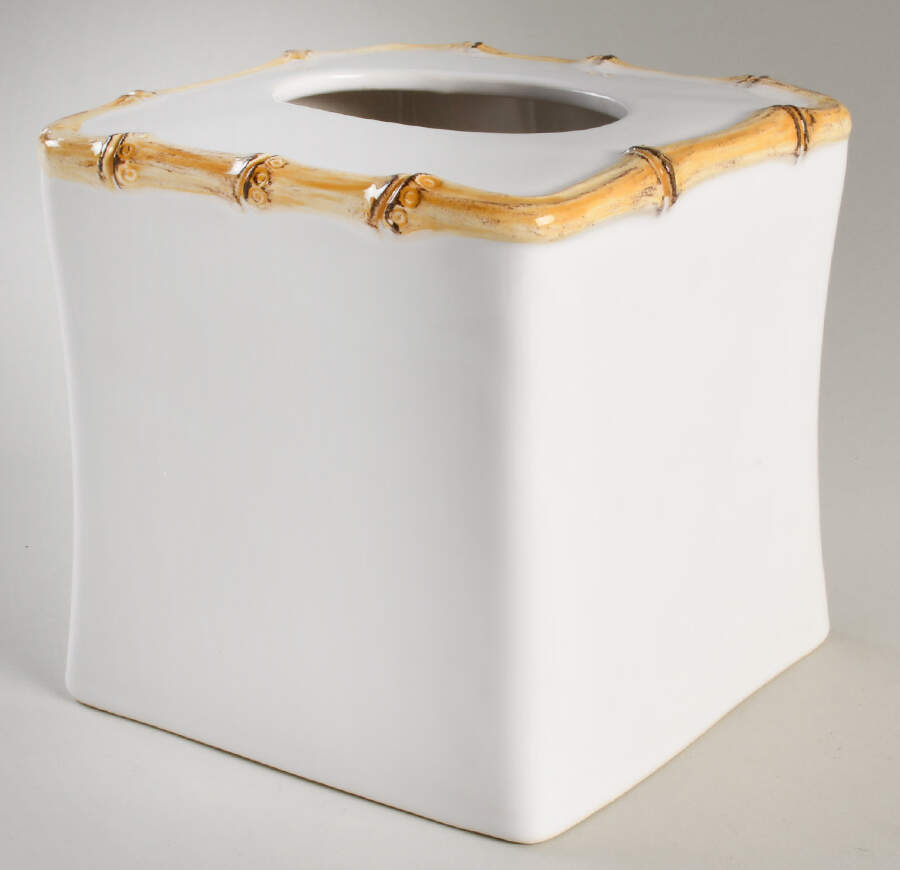 Classic Bamboo Square Tissue Box Cover by Juliska Ceramics-1