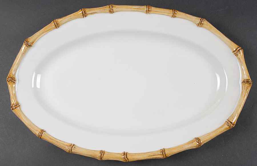 Classic Bamboo 16" Oval Serving Platter by Juliska Ceramics-1