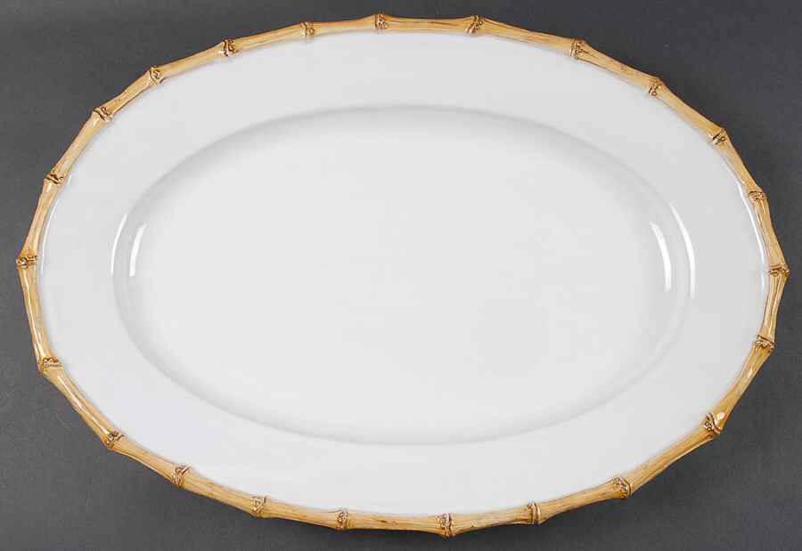 Classic Bamboo 20" Oval Serving Platter by Juliska Ceramics-1