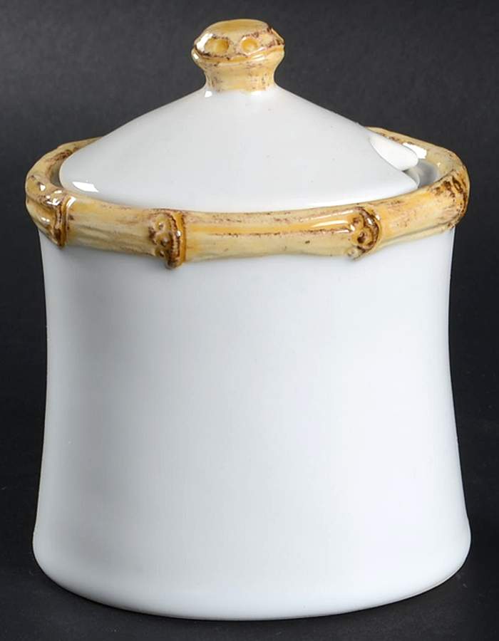 Classic Bamboo Sugar Bowl & Lid by Juliska Ceramics-1