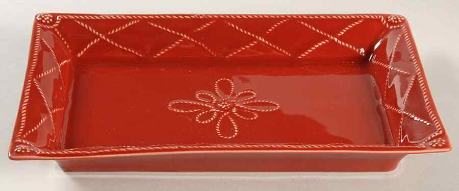Jardins du Monde Ruby 9" Rectangular Tray by Juliska Ceramics-1