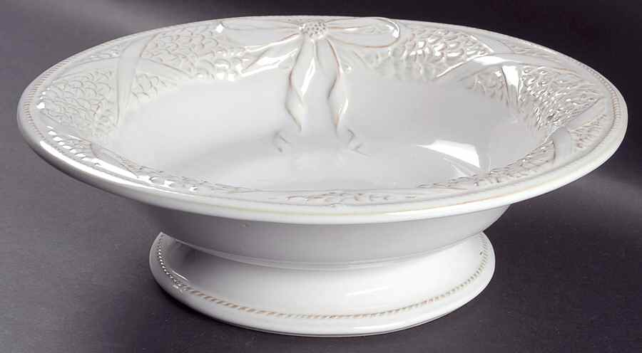 Boxwood and Bow 12" Round Vegetable Bowl by Juliska Ceramics-1