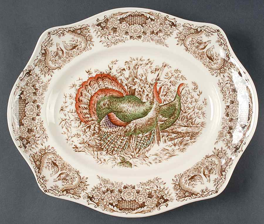 Woodland Turkey 13" Oval Serving Platter by Johnson Brothers-1