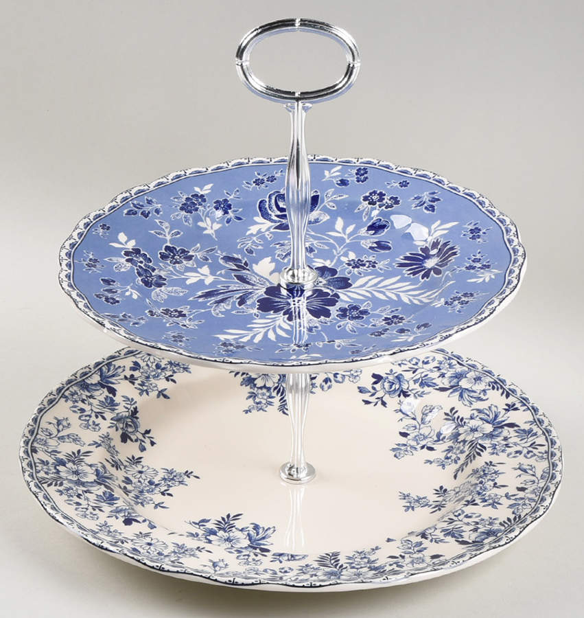Devon Cottage 2 Tiered Serving Tray (Dinner & Salad Plate) by Johnson Brothers-1