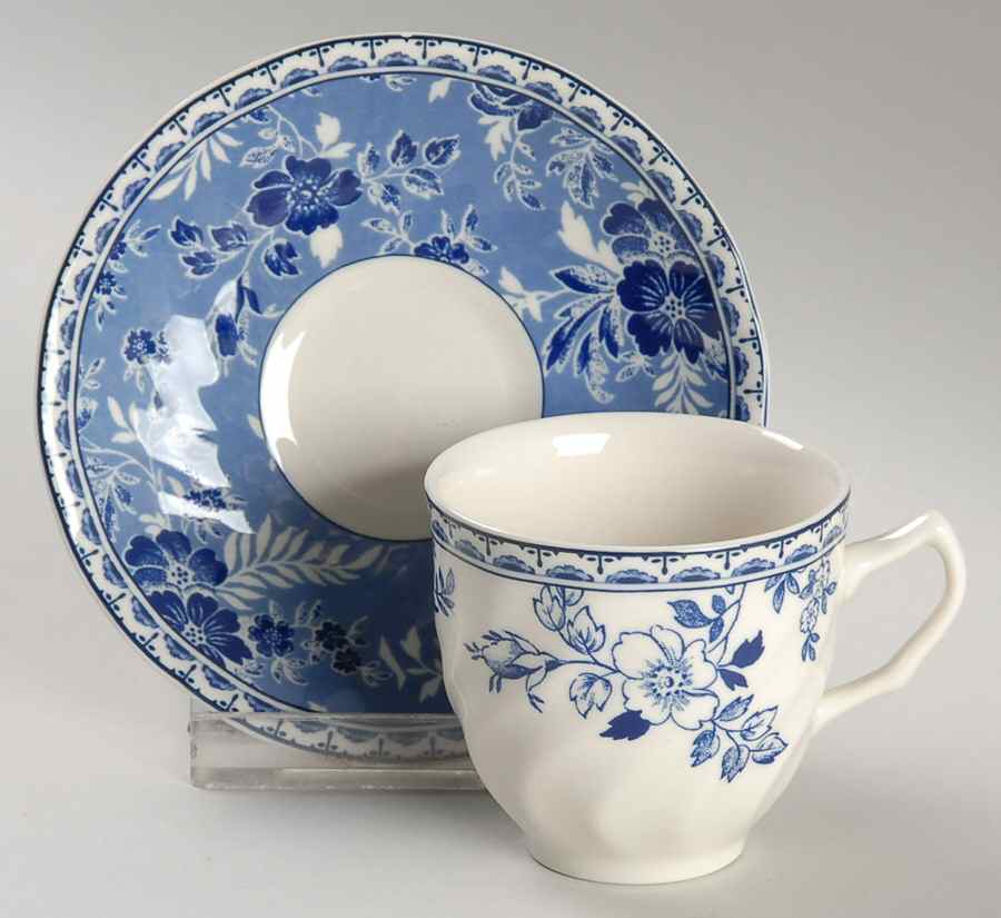 Devon Cottage Flat Demitasse Cup & Saucer Set by Johnson Brothers-1