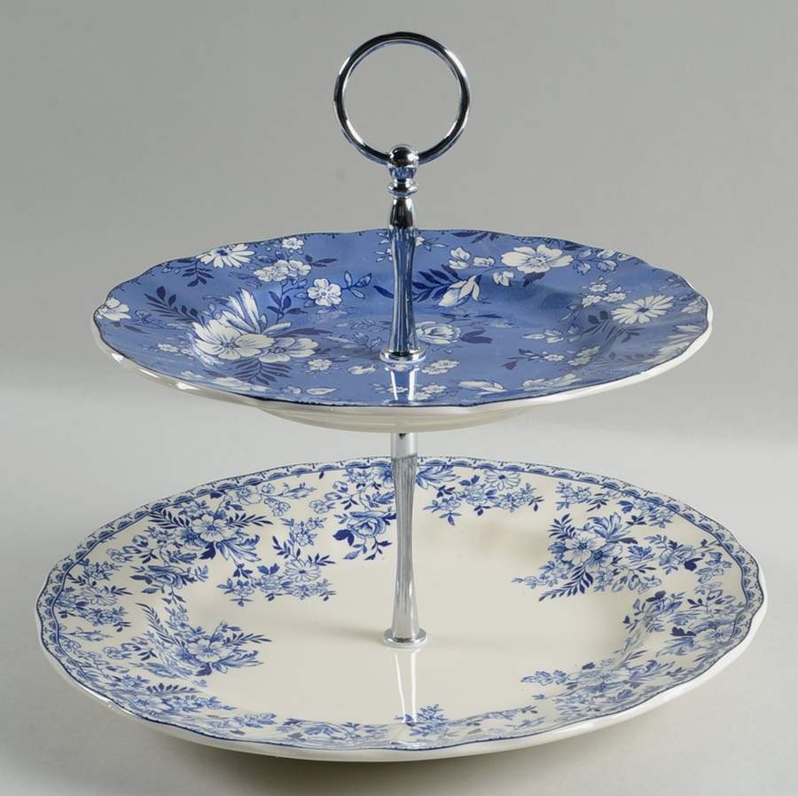 Devon Cottage 2 Tiered Serving Tray (Dinner & Salad Plate) by Johnson Brothers-1