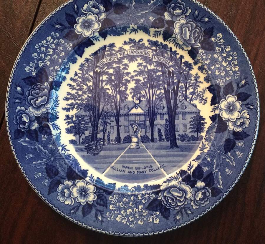 William and Mary College Blue Dinner Plate by Jonroth Studios-1