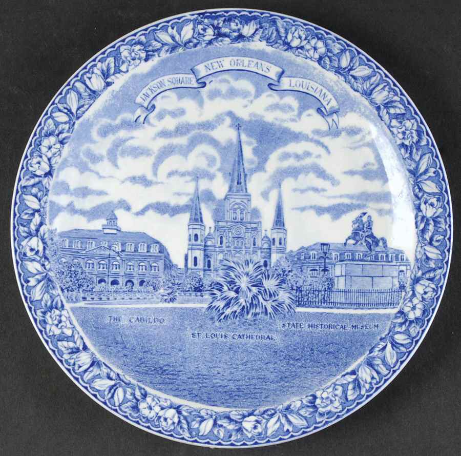 Jackson Square New Orleans (Blue) Bread & Butter Plate by Jonroth Studios-1